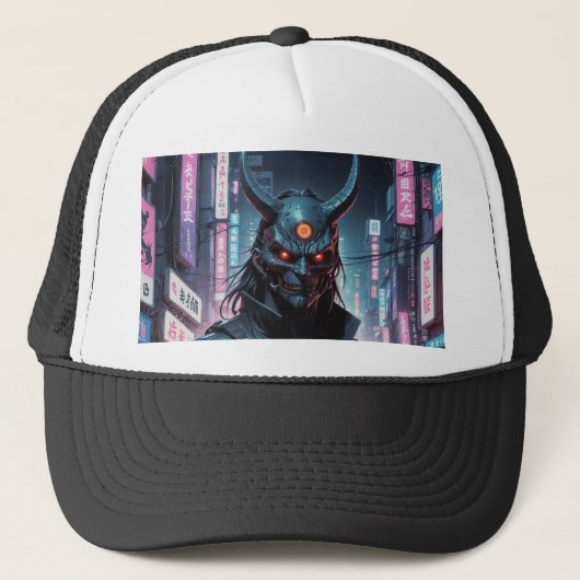 Casquette Cyberpunk Demon Samurai (Devant)