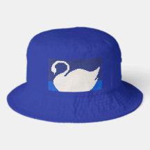 Cygne blanc nuances de bleu clair impression artis