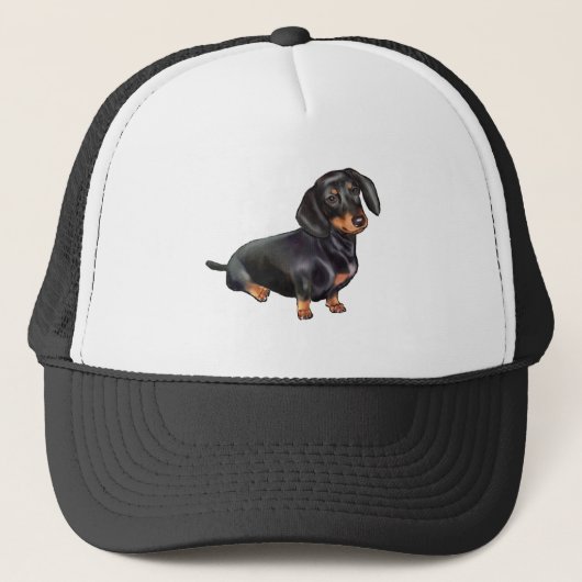 Casquette Dachshund (A) - Noir et feu (Devant)