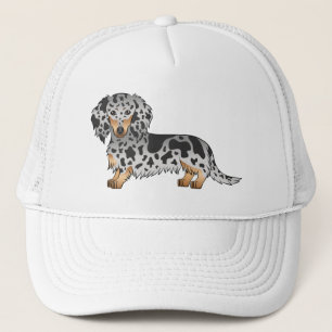 Casquette Dachshund à poil long noir et feu panaché