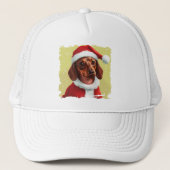 Casquette Dachshund avec tenue du Père Noël - Noël 1 (Devant)