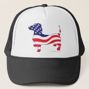 Casquette Dachshund dans le drapeau américain