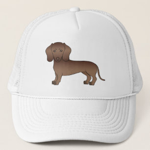 Casquette Dachshund de dessin animé mignon au poil lisse au