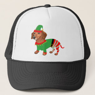Casquette Dachshund en costume d'elfe - dachshund noël paja