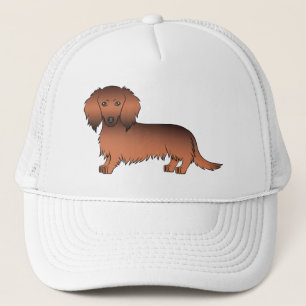 Casquette Dachshund roux sable à longs poils Chien de dessin