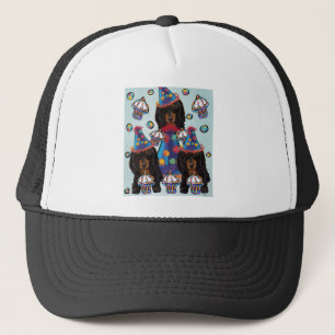 Casquette Dachshunds noirs à poils longs