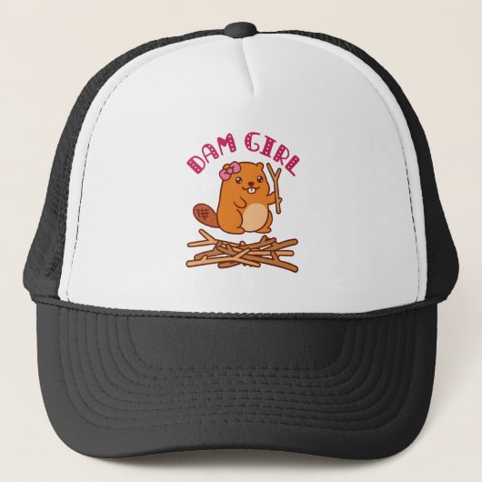 Casquette Dam Girl Cute Beaver (Devant)
