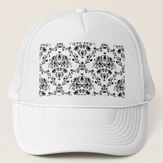 Casquette Damask blanc et noir (Devant)