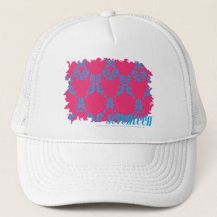 Casquette Damassé 3 Aqua-Magenta