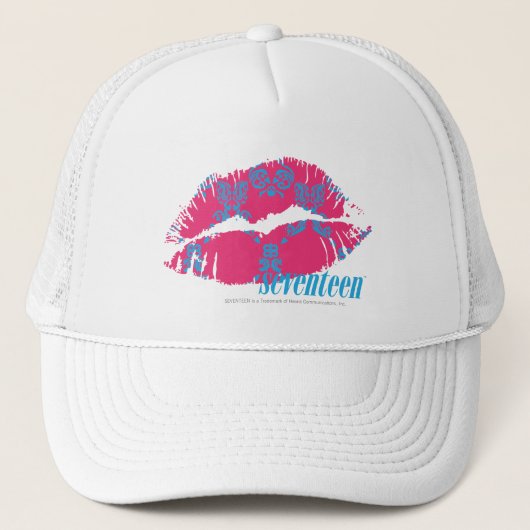 Casquette Damassé Aqua-Magenta (Devant)