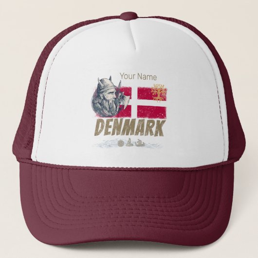 Casquette Danemark pavillon vintage viking et navire souveni (Devant)