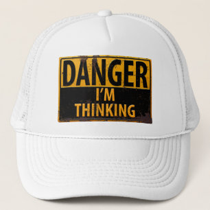 Casquette Danger Je pense Metal Signal d'avertissement avec