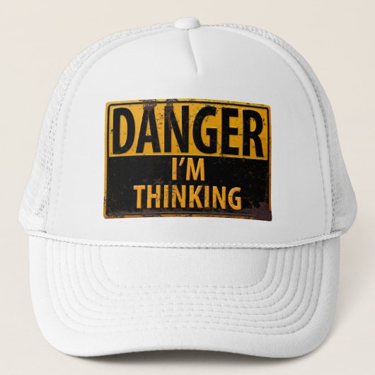 Casquette Danger Je pense Metal Signal d'avertissement avec  (Devant)
