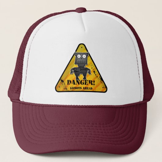 Casquette Danger ! Robots Devant (Devant)