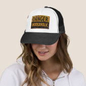Casquette DANGER WORKAHOLIC rouille panneau d'avertissement  (En situation)