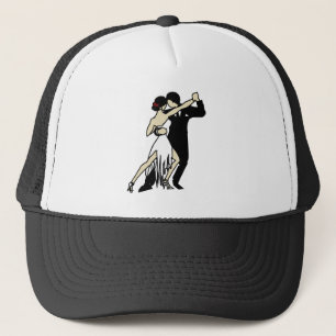 Casquette Danseurs de tango noir et blanc de style rétro
