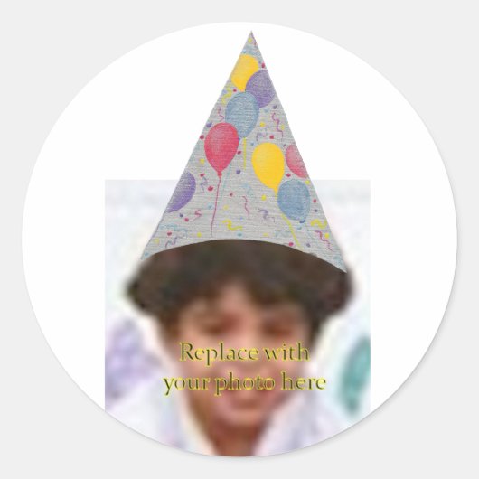 Casquette de ballon de fête Ajouter photo Stickers (Devant)