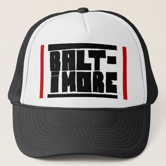 Casquette de Baltimore noir/blanc/rouge (Devant)
