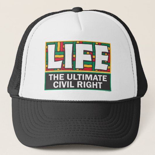 Casquette de baseball avec un message pro-vie. (Devant)