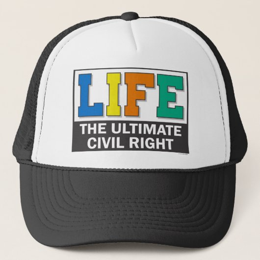 Casquette de baseball avec un message pro-vie. (Devant)