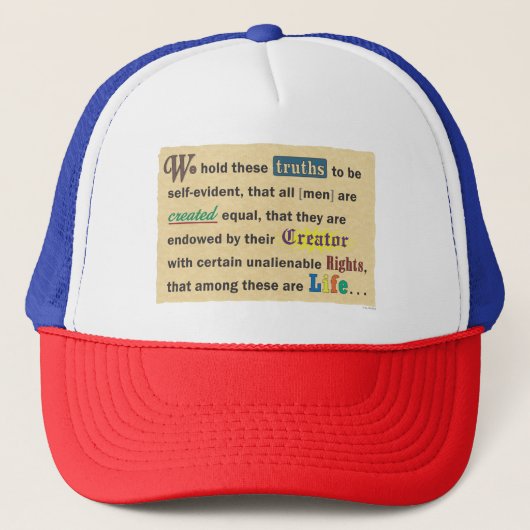 Casquette de baseball avec un message pro-vie. (Devant)