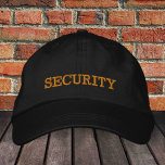 CASQUETTE de baseball brodé de sécurité or / noir<br><div class="desc">Casquettes brodés : casquette de baseball classique doré / noir avec le texte "SÉCURITÉ" pour la boîte de nuit,  la fête des étudiants,  Père Noël secret,  la fête des célibataires / cerfs,  mariage,  costume de soirée</div>