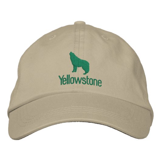 Casquette de baseball brodé de Yellowstone Wolf (Devant)