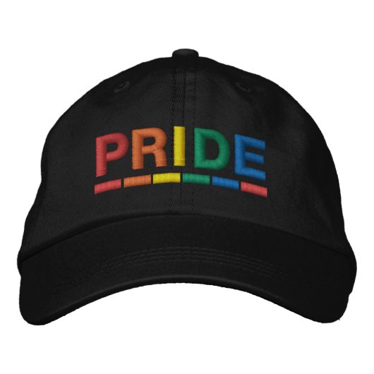 Casquette de baseball brodé Rainbow Pride (Devant)
