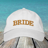 Casquette de baseball brodée BRIDE or / blanc