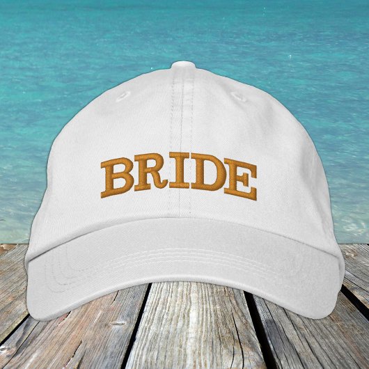 Casquette de baseball brodée BRIDE or / blanc