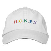 Casquette de baseball brodée de miel coloré (Devant)