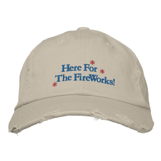 Casquette de baseball brodée Here for the Firework (Devant)