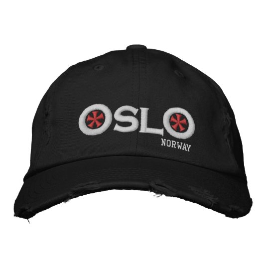 Casquette de baseball brodée Oslo Norvège (Devant)