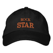 Casquette de baseball brodée ROCK STAR or / noir (Devant)