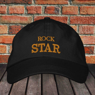 Casquette de baseball brodée ROCK STAR or / noir