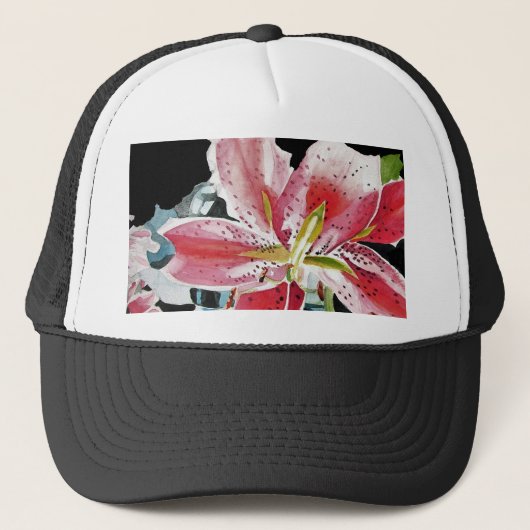 Casquette de baseball de fleurs d'aquarelle Lily L (Devant)