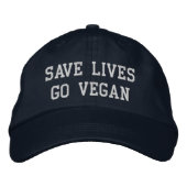 Casquette de baseball de Vegan (texte blanc) (Devant)