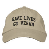 Casquette de baseball de Vegan (texte noir) (Devant)
