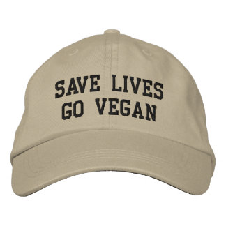 Casquette de baseball de Vegan (texte noir)