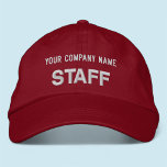 Casquette de baseball des employés brodés en rouge<br><div class="desc">Personnalisez facilement ce casquette brodé Alternative Apparel rouge avec votre propre texte personnalisé. Vous pouvez également le customiser avec votre logo ou autre image. Ce style chino twill casquette est 100% coton. Le style "Casquette de laine Flexfit" offre des options pour ajouter votre broderie sur les côtés et le dos....</div>