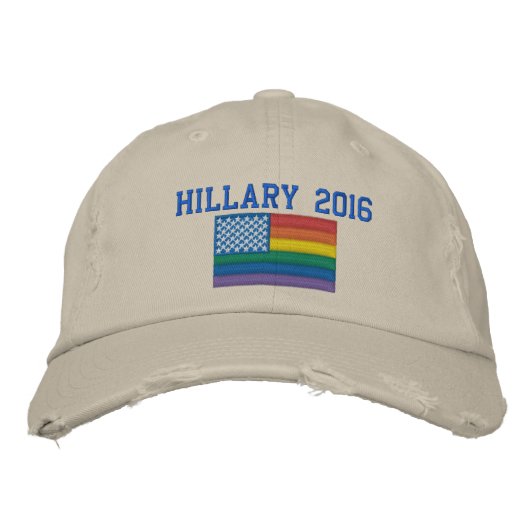 Casquette de baseball Hillary 2015 - Drapeau gay (Devant)