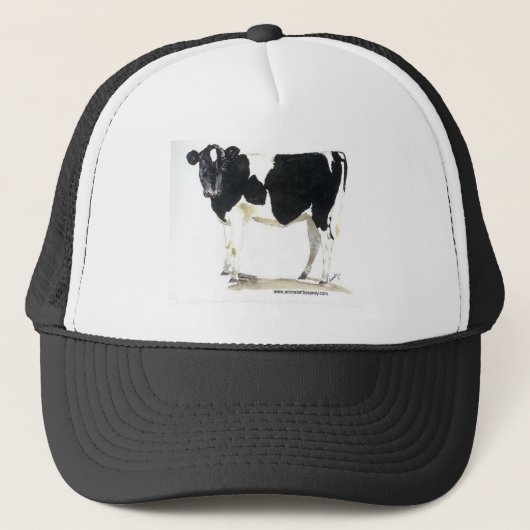 casquette de baseball noire et blanche de vache (Devant)