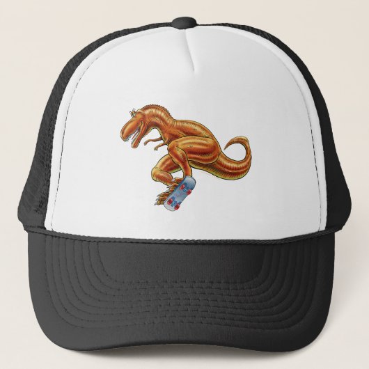 Casquette de baseball T-rex sur la planche à (Devant)