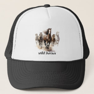 Casquette de beaux chevaux sauvages
