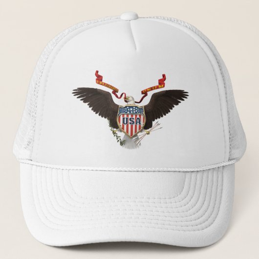 Casquette de blanc d'Eagle Etats-Unis d'Américain (Devant)