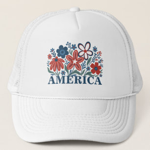Casquette de camionnette Amérique rouge, blanc et