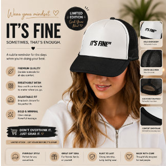 Casquette de camionneur à esthétique triste minima