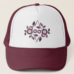 Casquette de camionneur à fleurs