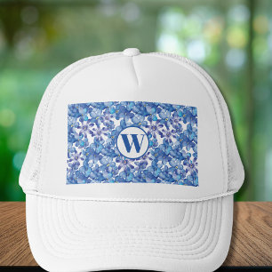 Casquette de camionneur à fleurs bleues Monogram