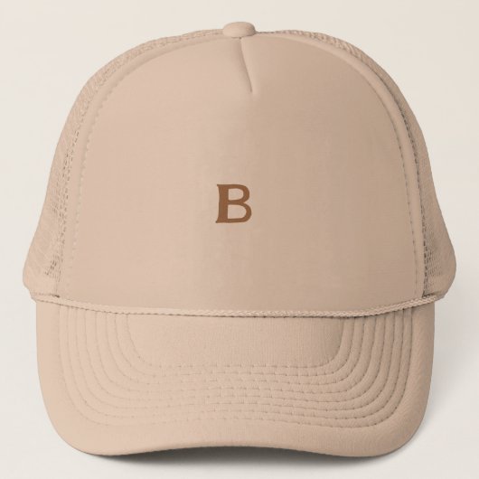 Casquette de camionneur à monogramme initial impri (Devant)